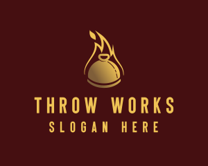 Restaurant Dining Cloche Flame logo design