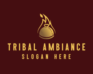 Restaurant Dining Cloche Flame logo design