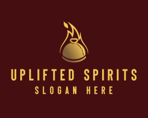 Restaurant Dining Cloche Flame logo design