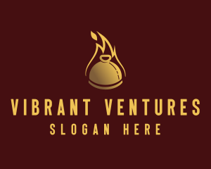 Restaurant Dining Cloche Flame logo design