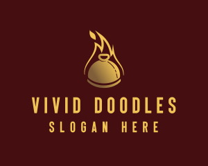 Restaurant Dining Cloche Flame logo design