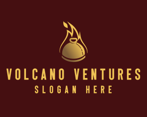 Restaurant Dining Cloche Flame logo design