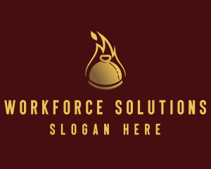 Restaurant Dining Cloche Flame logo design