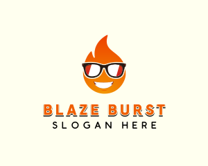 Sunglasses Hot Fire logo design