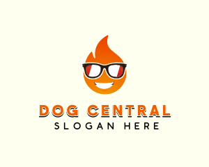 Sunglasses Hot Fire logo design