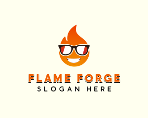 Sunglasses Hot Fire logo design