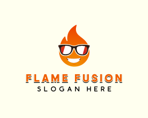 Sunglasses Hot Fire logo design