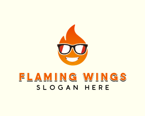 Sunglasses Hot Fire logo design