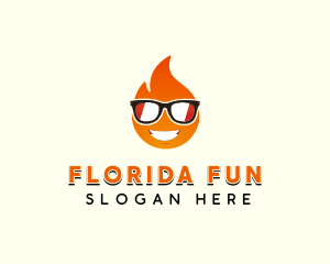 Sunglasses Hot Fire logo design