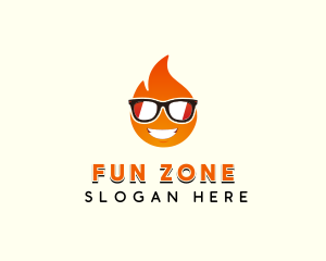 Sunglasses Hot Fire logo design