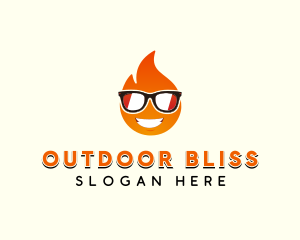 Sunglasses Hot Fire logo design