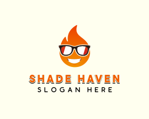 Sunglasses Hot Fire logo design