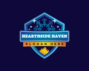 HVAC Snowflake Heating Cooling logo