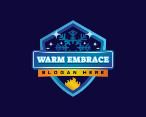 HVAC Snowflake Heating Cooling logo design