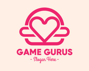 Pink Burger Love Heart logo