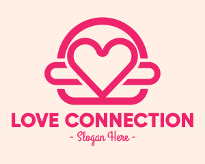 Pink Burger Love Heart logo