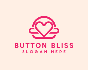 Pink Burger Love Heart logo design