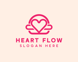 Pink Burger Love Heart logo