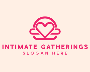 Pink Burger Love Heart logo