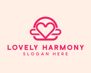 Pink Burger Love Heart logo