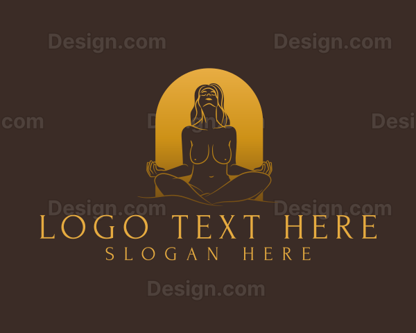 Yoga Nude Woman Logo