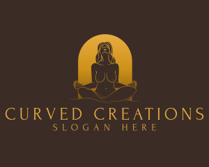 Yoga Nude Woman logo design