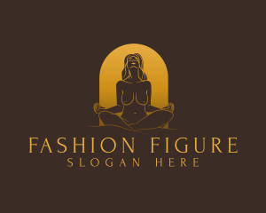 Yoga Nude Woman logo design