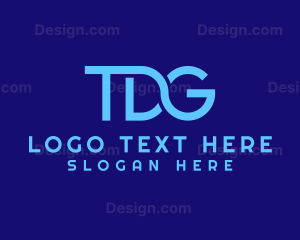 Blue Letter TDG Tech Monogram Logo