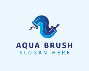 Paint Roller Brush logo design