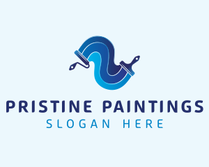 Paint Roller Brush logo design