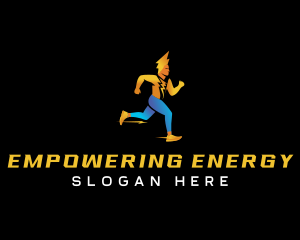 Human Lightning Bolt logo design