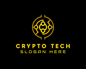 Gold Crypto Globe logo design