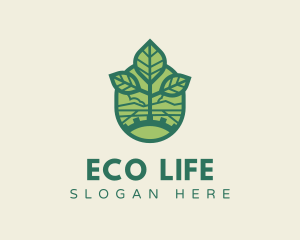 Eco Seedling Leaf Gear logo design