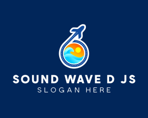 Airplane Sea Travel logo design