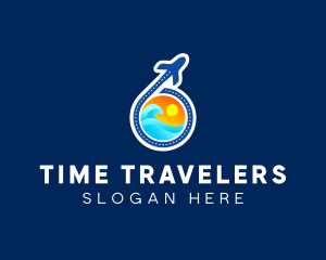 Airplane Sea Travel logo design