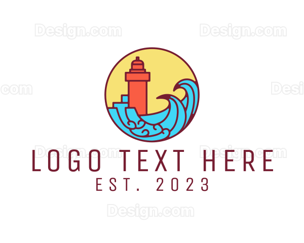 Seaside Lighthouse Tower Logo