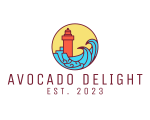 Seaside Lighthouse Tower logo design