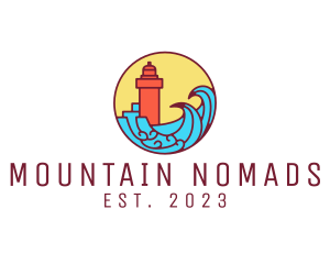 Seaside Lighthouse Tower logo design