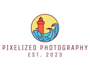 Seaside Lighthouse Tower logo design