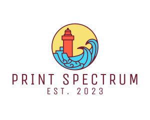 Seaside Lighthouse Tower logo design