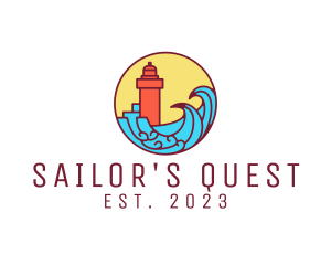 Seaside Lighthouse Tower logo design