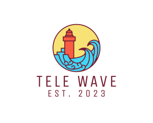 Seaside Lighthouse Tower logo design