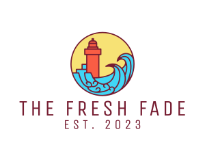 Seaside Lighthouse Tower logo design