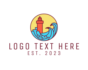 Tower - Seaside Lighthouse Tower logo design