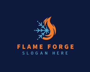 Fire Ice Snowflake  logo design