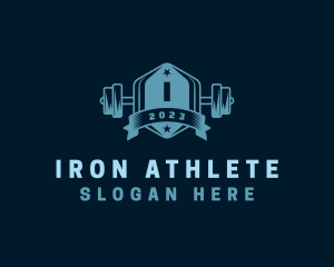 Weightlifting Workout Barbell logo design