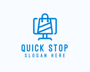 Computer Shopping Bag logo design