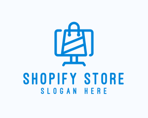 Computer Shopping Bag logo design