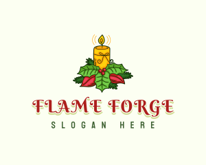 Holiday Candle Decoration logo design