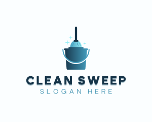 Janitorial Cleaning Mop logo design